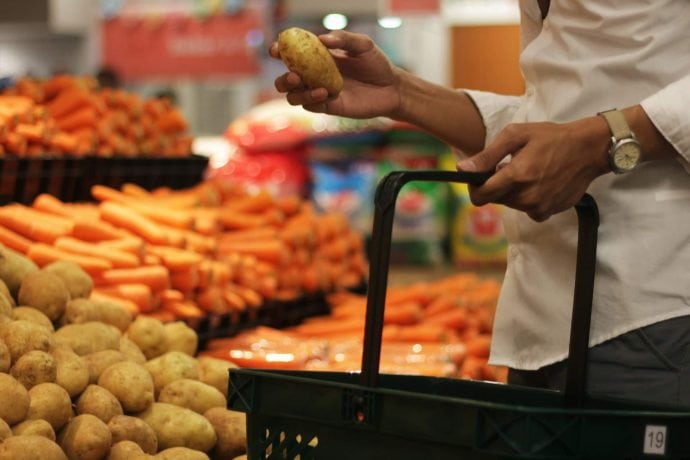 Gesunde Lebensmittel im Supermarkt